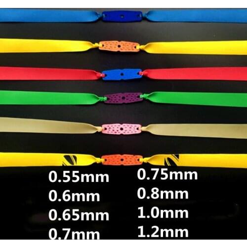6PCS Loaded Slingshot Flat Rubber Band Thickness Of 0.55-1.2 mm Ejector Firing Natural Latex Big Power Emit Fast Rebound