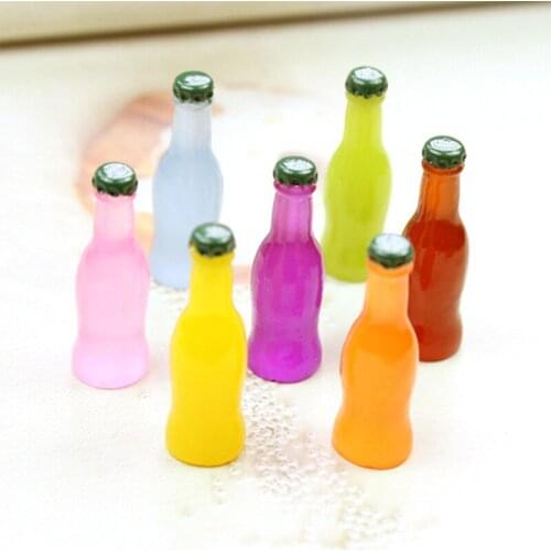7 pc/lot Miniature Simulation Soft drink Figurine DIY Accessories Doll House Decoration Fairy Garden Food statue toy resin craft