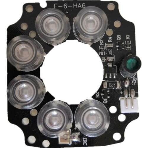 850nm Infrared Plate IR LED Board CCTV camera module DAHUA Camera Fill Light 6 high power LED 90 degrees 53.5*47.5mm