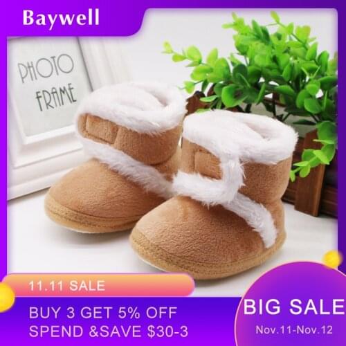 Winter Warm Newborn Toddler Boots baby Girls Boys Shoes Soft Sole Fur Snow Boots 0-18M