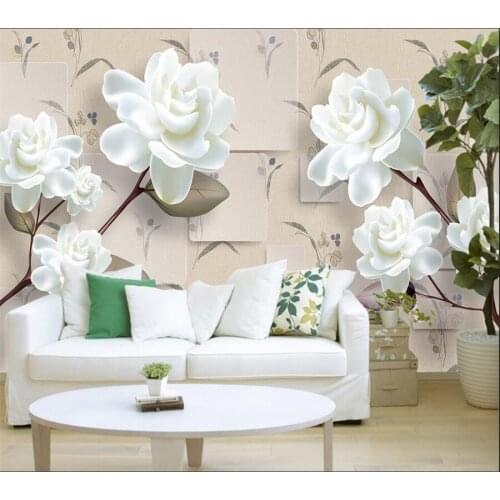 Customized large wallpaper 3d square magnolia flower background wall living room bedroom restaurant mural wall papers home decor