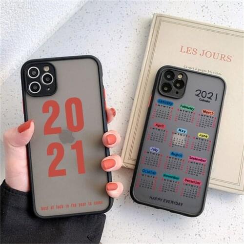 Moskado Calendar Phone Case For iPhone 12 Pro Max 11 Pro Max X XR XS Max 7 8 Plus SE 2020 Clear Shockproof Hard PC Back Cover