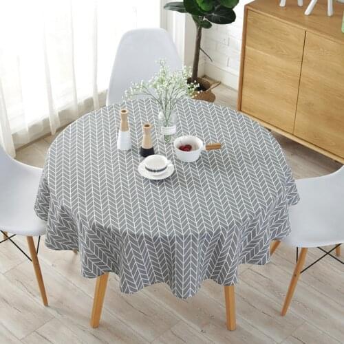 Lanke Linen Printing Tablecloth Nordic style Round Tablecloth Home Kitchen Decoration 100cm 120 cm 150cm