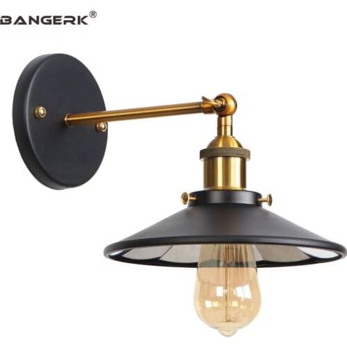 Loft Decor Edison Sconce Wall Light Industrial Retro LED Wall Lamp Bedside Home Lighting Iron Lenses Lampshade Adjust Fixtures