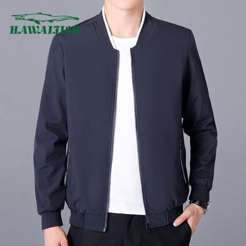 Hawaifish brand mens jacket autumn Youth round neck slim trendy baseball uniform handsome casual fashion jaqueta masculina