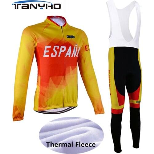 Tanyho 2018 Spain Winter maillot ciclismo Mens Ropa Ciclismo Mujer Invierno Thermal Fleece Cycling Clothing Bike Jerseys