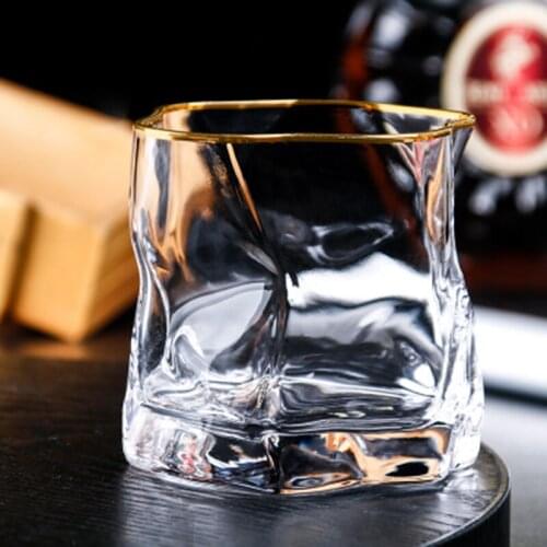 Set of 2-250ml irregular style party home Crystal whiskey glass club beer drinking glass cups GLA-115