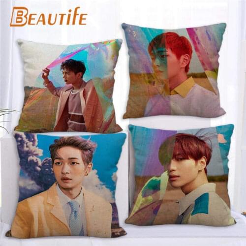 Custom SHINee KPOP Pillowcase Wedding Decorative Cotton Linen Pillow Case For Home Pillow Cover 45X45cm One Side
