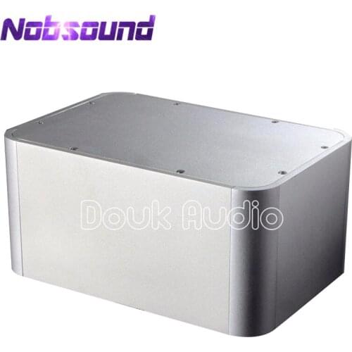 Nobsound Aluminum Rounded Corner Chassis Amplifier Enclosure Silver Box Case