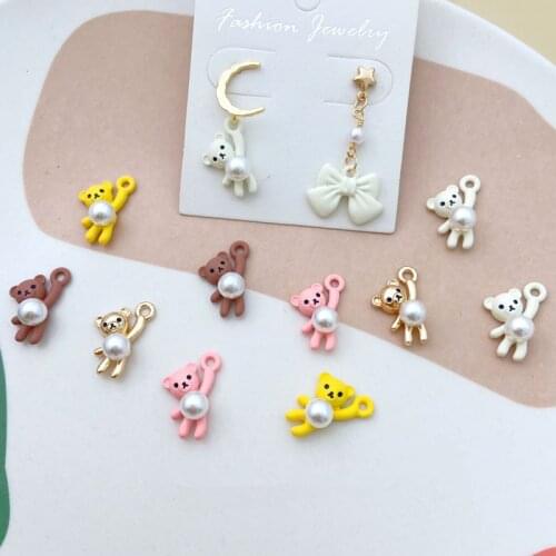 2021 New 50pcs/lot beads decoration cartoon bears shape alloy floating locket charms diy jewelry earring/bracelet accessory