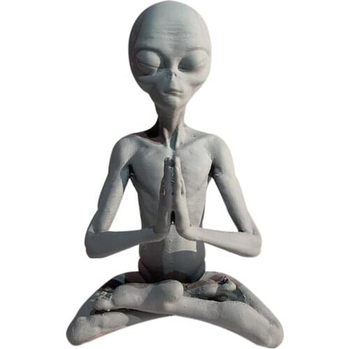 NEW! Alien Meditation Sculpture Home Art Decor Room Decoration Figurine For Garden Decoration Accessories Interior Figurines