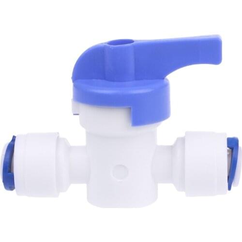 RO Water Reverse Osmosis 1/4'' Inline New Ball Valve Quick Connect Shut off