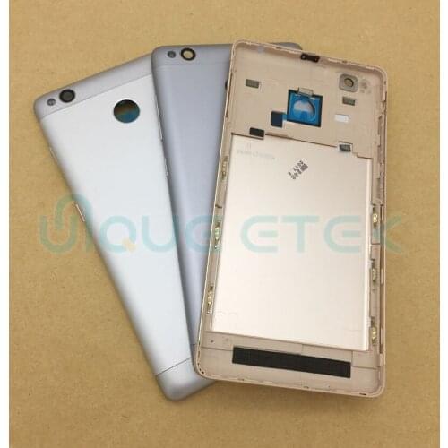 OEM for Xiaomi Redmi 3s 3 pro Battery cover Back Door Housing + Side Buttons + Camera Flash Lens Replacement