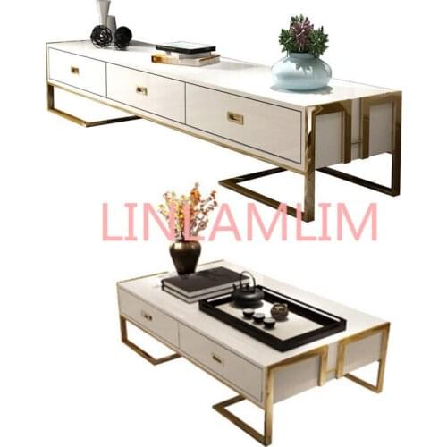 TV Stand nordic Living Room Home Furniture TV monitor stand mueble tv cabinet mesa tv table or Coffee centro Table stainless ste