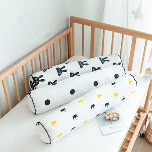 60CM Baby Crib Bumper Bed Safe Cotton Cartoons Pillow Anti-collishion Cot Infant Cushion Baby Sleep Protect Newborn Room Decor