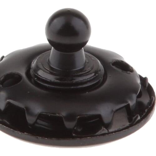 Heavy Duty Stainless Steel Boat Canvas Snaps Button Cap, 3/8 inch Stud Snap, Black Chrome
