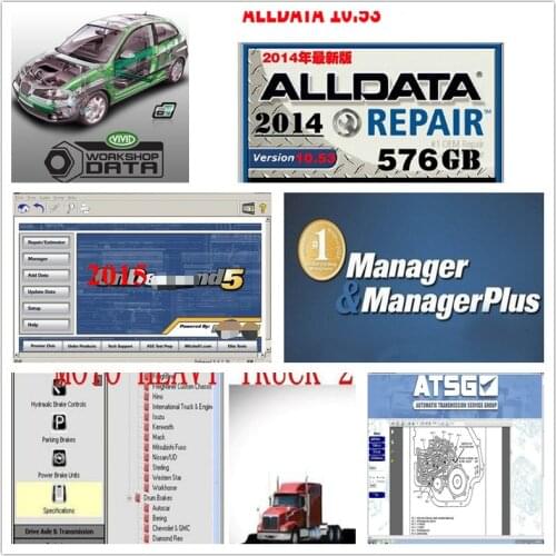 Alldata software V10.53 V10 automatic repair software alldata tecdoc2013.2&Vi.vid workshop&Heavy/ImmoKiller 24 in1TB HDD USB