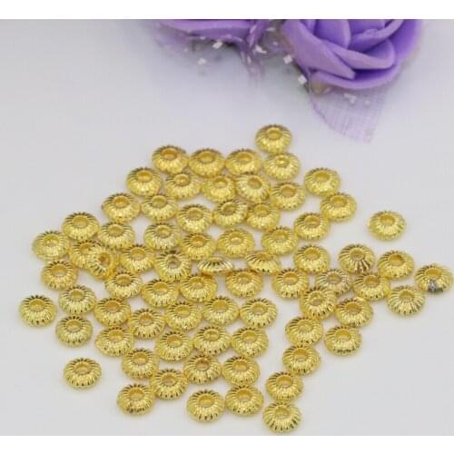 5mm 20pcs gold-color abacus rondelle flat spacers beads diy accessories hot sale women men fine gift jewelry diy findings B2525
