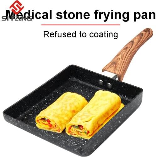 1pc Frying Pan Tamagoyaki Omelette Black Non-Stick Pan Fry Egg Pan Pancake Pot Cookware Use for Gas Cooker