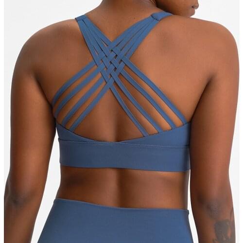 Naked Feel Medium Support Fitness Yoga Sprots Bras Women Buttery Soft Workout Gym Training Athletic Brassiere Crop Top