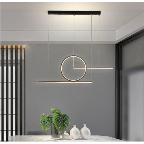 Light Luxury Postmodern Long Strip LED Restaurant Bar Chandelier Postmodern Dining Chandelier Front Desk Chandelier