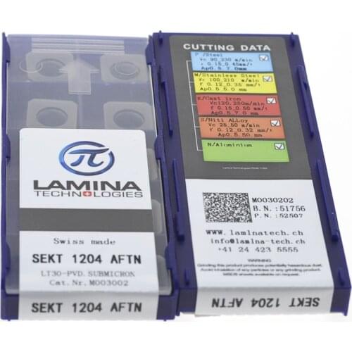 10pcs/lot SEKT 1204 AFTN LAMINA CNC blade carbide insert