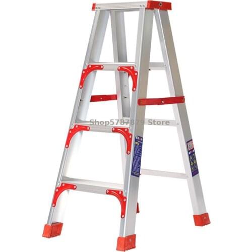 Ladder Household Thickened Foldable Aluminum Alloy Double Side Ladder Miter Ladder Foldable Ladder Climbing Stairs Attic Step La