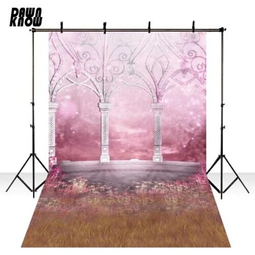 Garden Castle Vinyl cloth Photography Background For Children Fantasy Pink New Fabric Flannel Backdrops for photo studio S1848