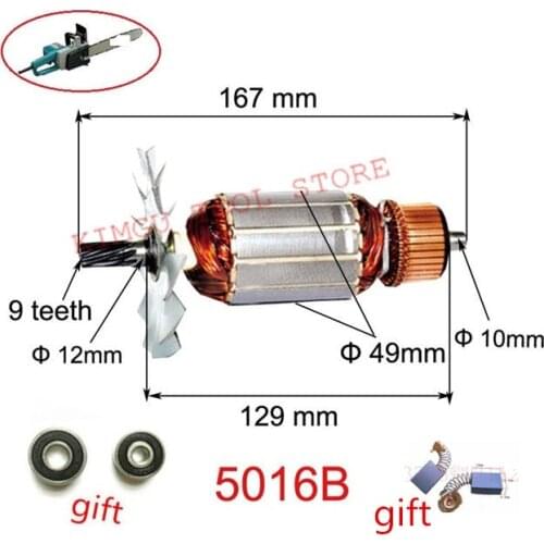 Rotor Motor Armature 514557-0 AC220-240V for MAKITA 5016B 6018 7016 Eletric Chain Saw Power Wood Tools Machine