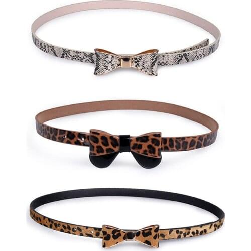 3 Styles High Quality Women Belt PU Leopard Print Horsehair Bow-knot Waistband Female Designer Fashion Waist Strap pas kowbojski