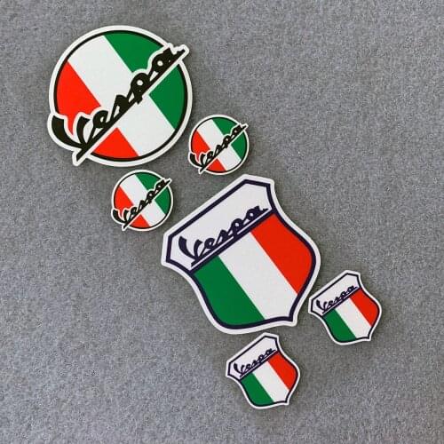 1 Set of 6PCS Car Styling and Decals Motorcycle Sticker Auto Body Window Applique for Shield Italy Scooter Vespa Piaggio Race