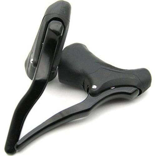 1 Pair Road Bike Drop Bar Double Handle Brake Levers Racing Bicycle Fixed Gear Dual-control Handbrakes