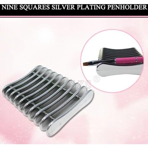 1pcs/lot Nail Art Design Craft Acrylic UV Gel Brush Pen Rest silver pink stanless steel Holder