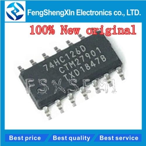 10pcs/lot 100% New original 74HC126 74HC126D SN74HC126DR Logic IC SOP-14