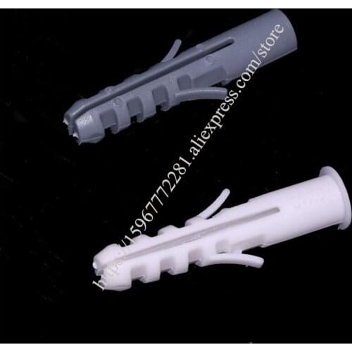 1000PCS PE plastic expansion pipe climbing wall tiger-shaped expansion wall plug bolt plastic glue 6*30mm color white gray dowel