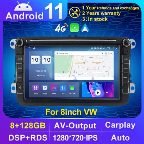 4G LTE Android 10 CarPlay Car Multimedia Player Radio GPS For Volkswagen VW Passat B6 B7 Tiguan Touran GOLF POLO Auto 2 din DVD