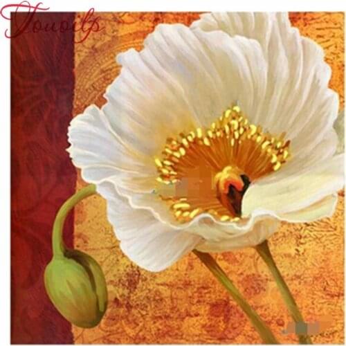 Diamond Painting Needlework Embroidery Round&square Rhinestones Cross Stitch Big red poppy Decoration