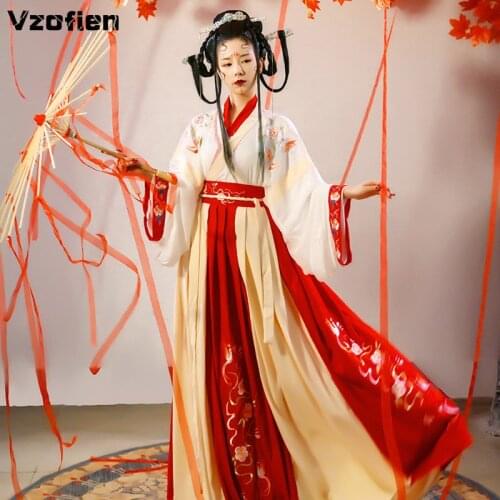 Qing Dynasty Costumes Ancient Hanfu Dress Chinese Traditional Fairy Dress Folk Dance Clothing Asian Princess Cosplay Stage Wear
