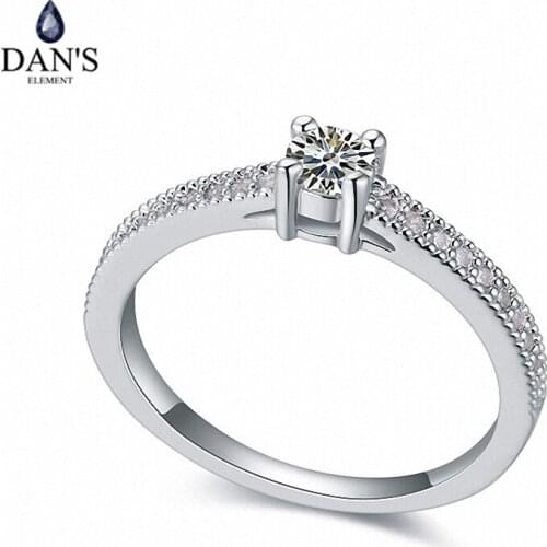 DANS Real Austrian Crystals Brand AAA Zirconia Micro Inlays Fashion Ring for women New Geometric 110734white