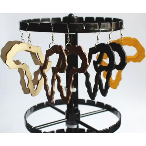 Wholesale Price Unfinished Africa Map Wood Earrings