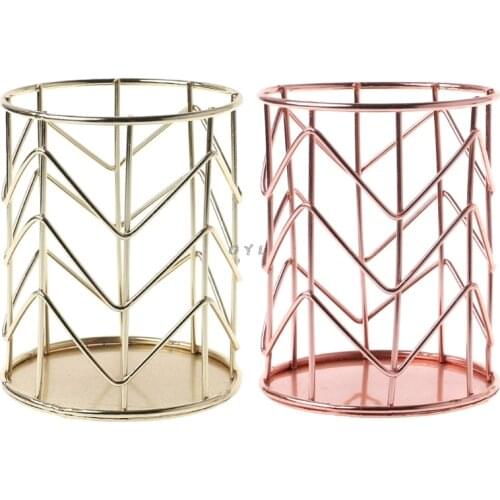 Rose Gold Pen Pencil Pot Holder Container Organizer Home Desk Stationery Decor