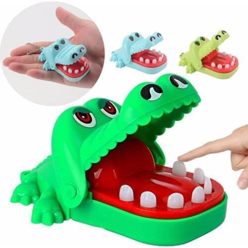 Crocodile Toys Small Size Crocodile Mouth Dentist Bite Finger Game Funny Gags Toy With Keychain For Kids