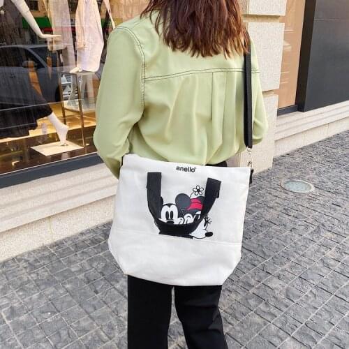 Canvas Bag Womens 2021 New Single Shoulder Bag Middle Bag College Students' Schoolbag Korean Cross Carry Bag Wholesale