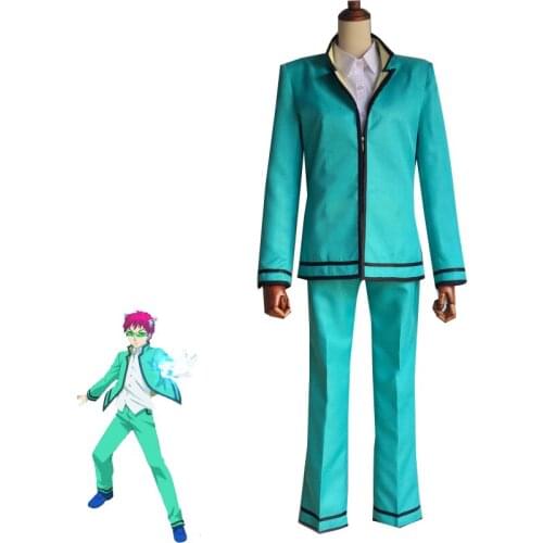 Anime Saiki Kusuo no sai-nan Saiki Kusuo Cosplay Costume Japanese High School Uniform Halloween Top + Pants + Shirt Custom Made