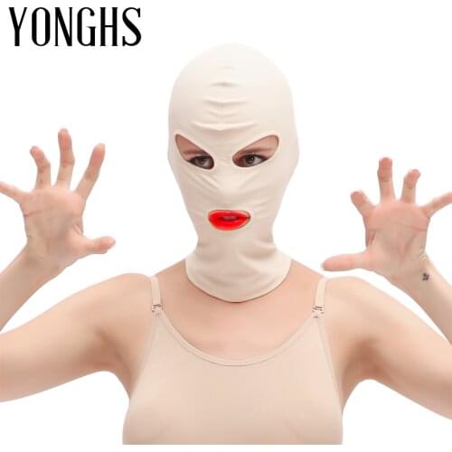 Men Women Fancy Fancy Head Mask for Halloween Role Play Cosplay Open Eyes Mouth Elastic Breathable Hood Full Face Mask