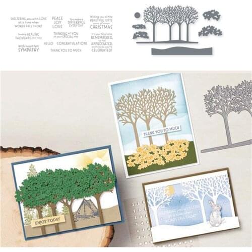 Trees Metal Cutting Dies and Stamps DIY Scrapbooking Album Paper Cards Decorative Crafts Embossing Die Cuts New 2021