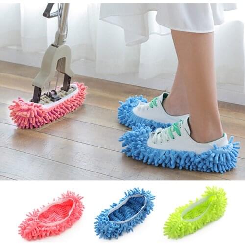 Multi-Function Dust Mop Slippers Shoes Floor Microfiber Cleaning Slipper Washable Slipper Cover Mop Head Kitchen Cleaning Tools