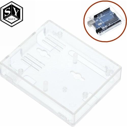 GREAT IT high qualityOne set Transparent Box Case Shell for Arduino UNO R3
