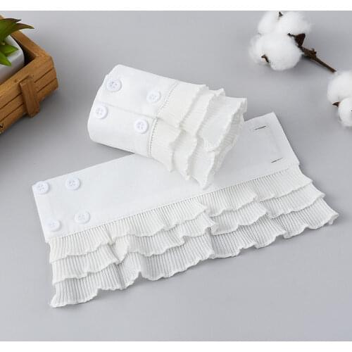 15 Styles Women Fake Flare Sleeves Pleated Fake Cuff for Sweater Three Layers Ruffles Wrist Warmer Detachable Fake Sleeves