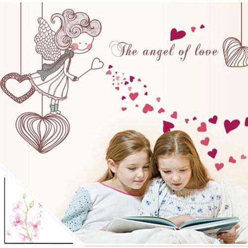 Love angel wall stickers for childrens room wall decorative Vinyl Sticker Removable kids room for sticker 50*70cm